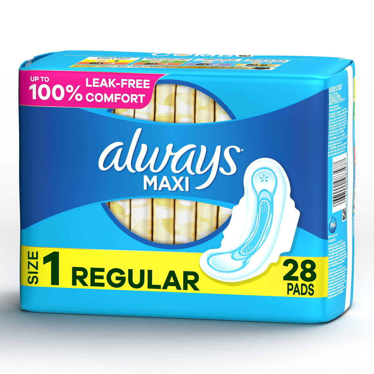 Always Maxi Pads Size 1, Regular, 28 Ea